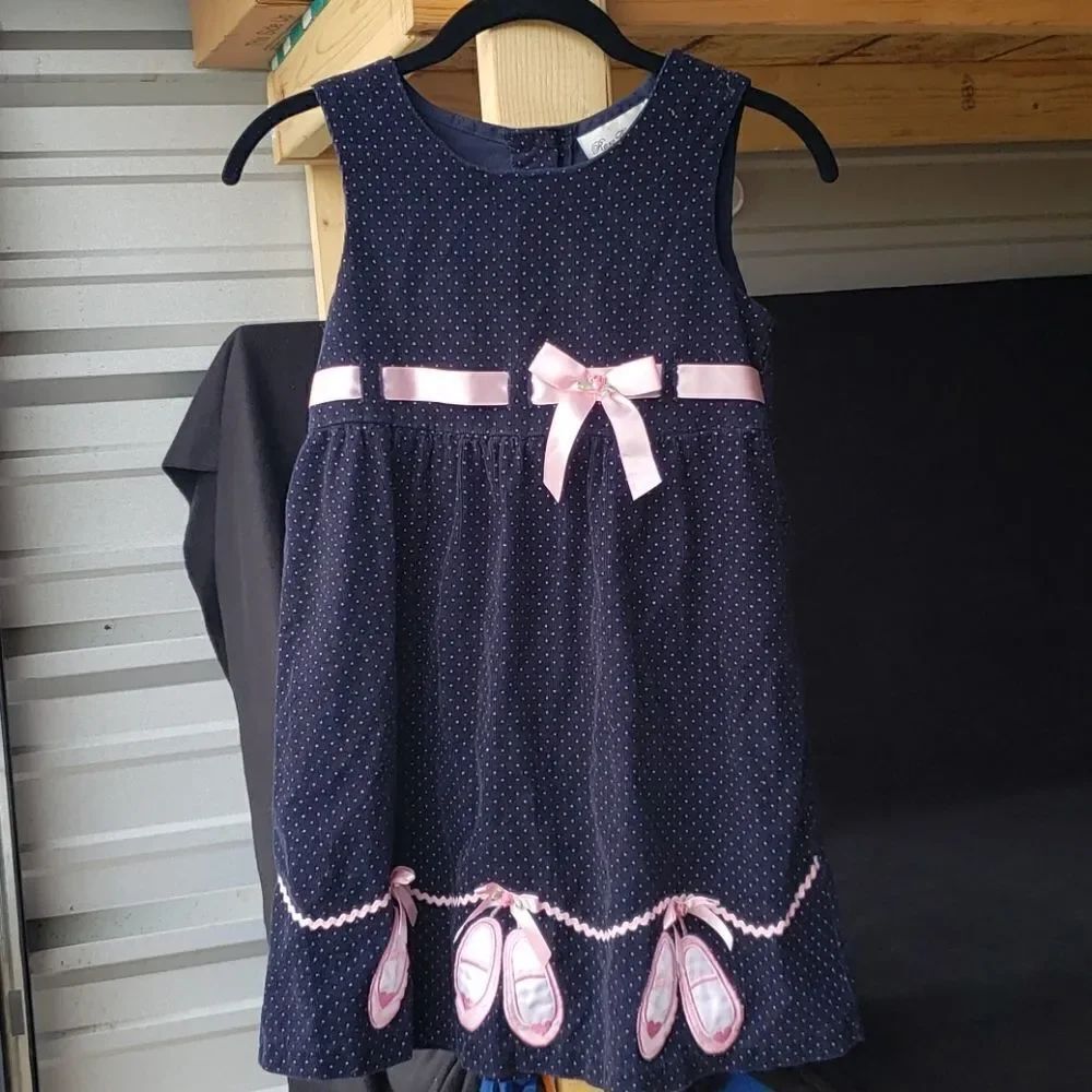 Adorable Polka Dotted Ballerina Jumper Dress Sz 6X